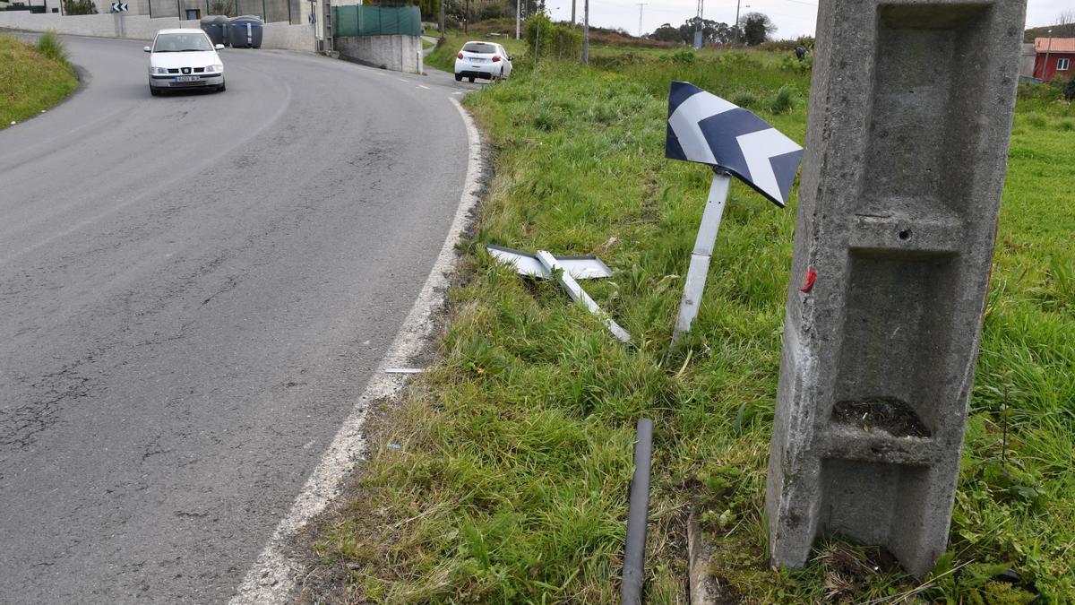 Curva donde ocurrió el accidente mortal en la carretera de Visma a Mazaído.