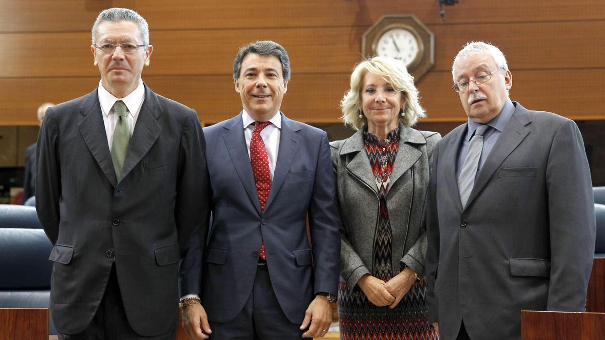 Alberto Garzón, Esperenza Aguirre, Ignacio González  y Joaquín Leguina.