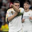 Carvajal celebra su gol al Valencia