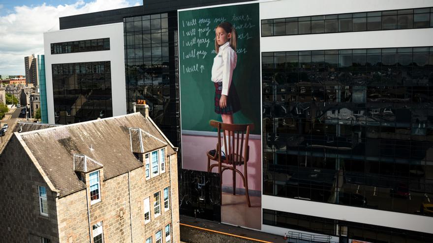 La imatge d&#039;una nena de Navàs viatja fins a un mur d&#039;Aberdeen