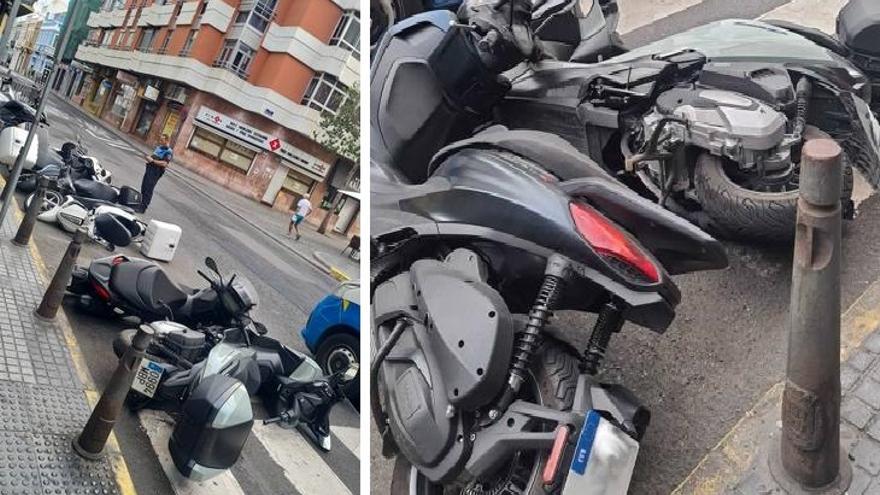 Tiran siete motos en la calle Galicia