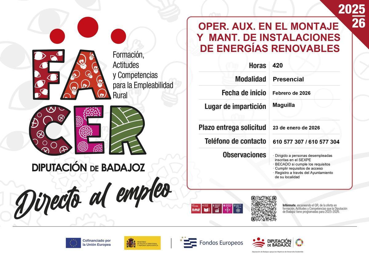 La acción formativa, enmarcada dentro del Proyecto FACER de la Diputación de Badajoz.