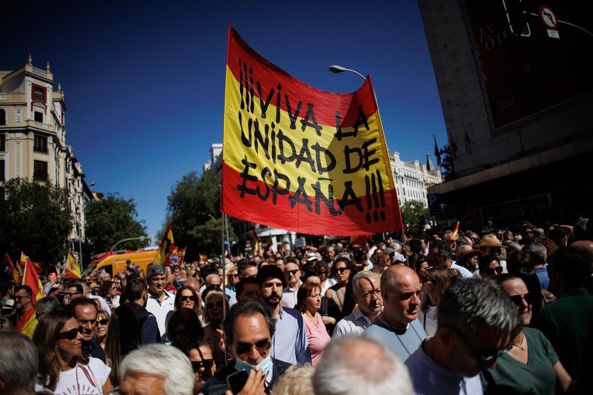 La manifestación contra la amnistía en Madrid