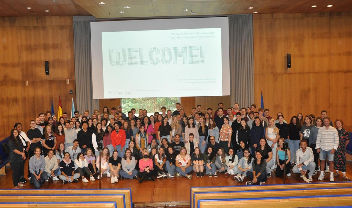 Acto de bienvenida en el campus de Vigo a los alumnos extranjeros a principios de este curso.