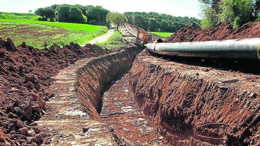 Les obres del gasoducte a l&#039;alçada d&#039;Hostalric, en una imatge d&#039;arxiu.