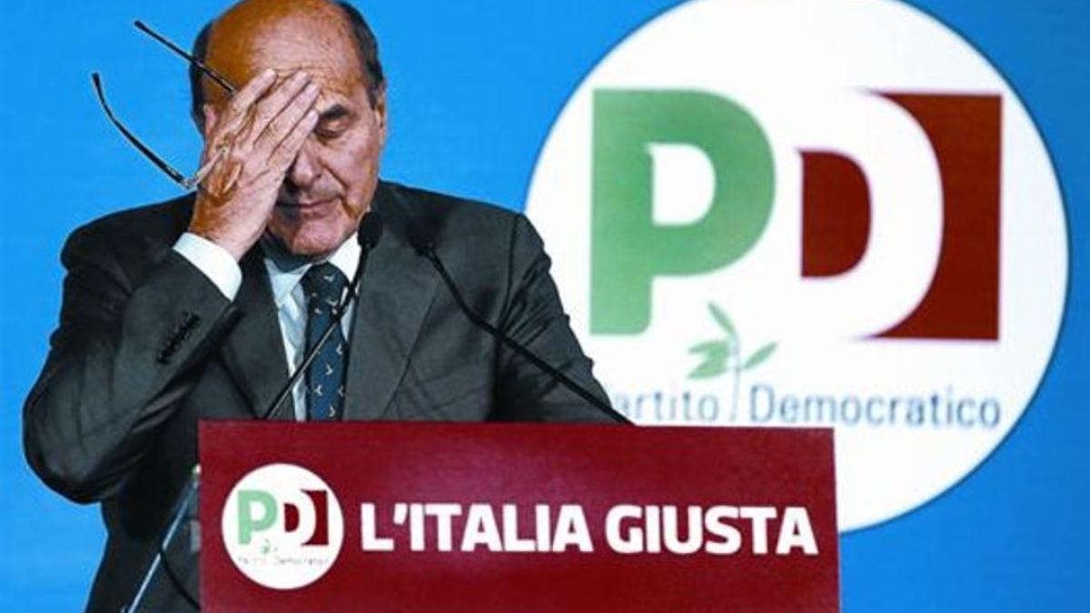 Pierluigi Bersani, durante una comparecencia ante periodistas.