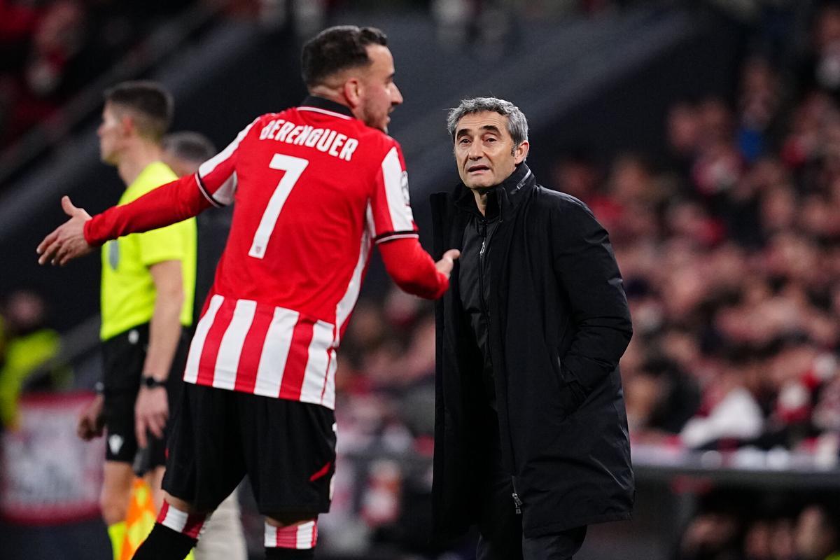 Ernesto Valverde, durante el Athletic-Sporting