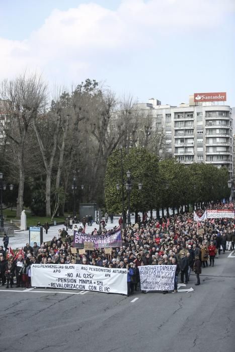 Protestas de los pensionistas en Oviedo.