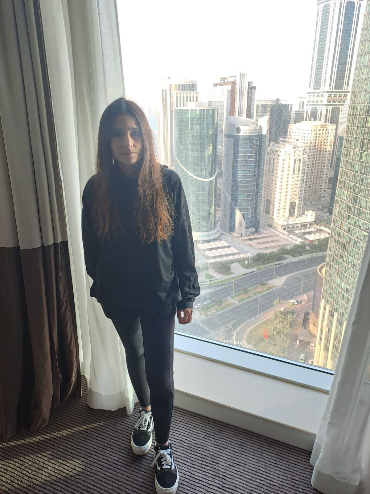 Cristina Cifuentes, en el hotel de Doha