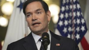 El nuevo secretario de Estado de EEUU, Marco Rubio, tras jurar el cargo, este martes en Washington.