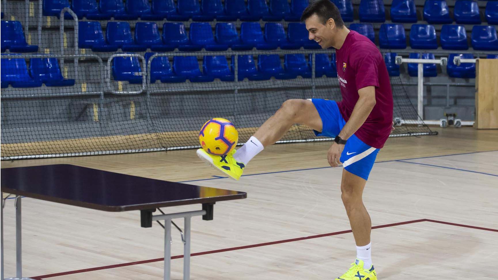 Sergio Lozano, en el primer entrenamiento de la pretemporada