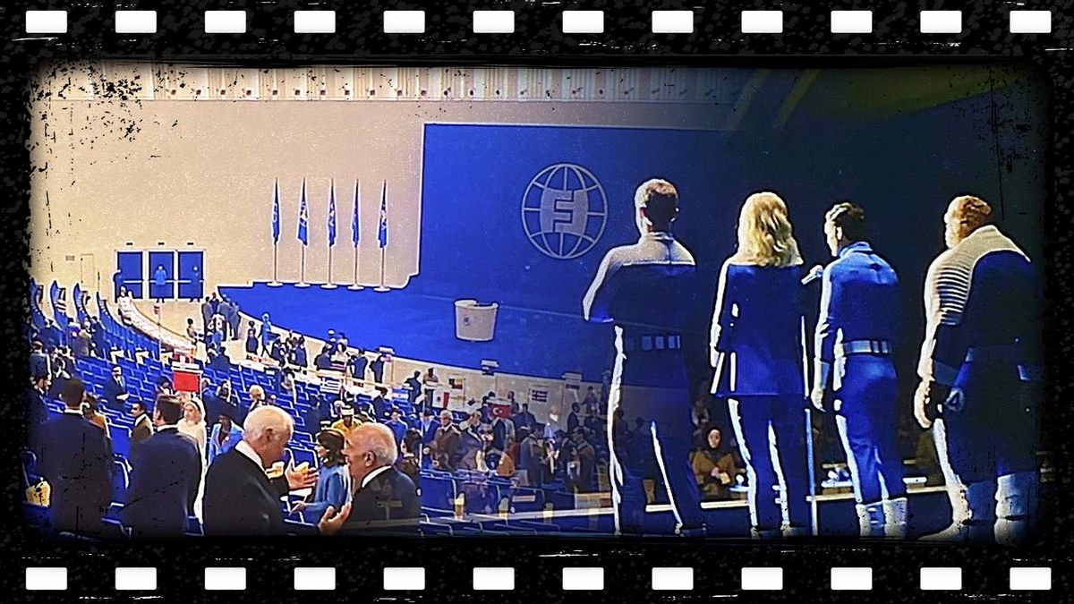 Fotogramas en los que aparece el auditorio del Calatrava en la película de la Marvel, convertido en sede de la Asamblea de Naciones.