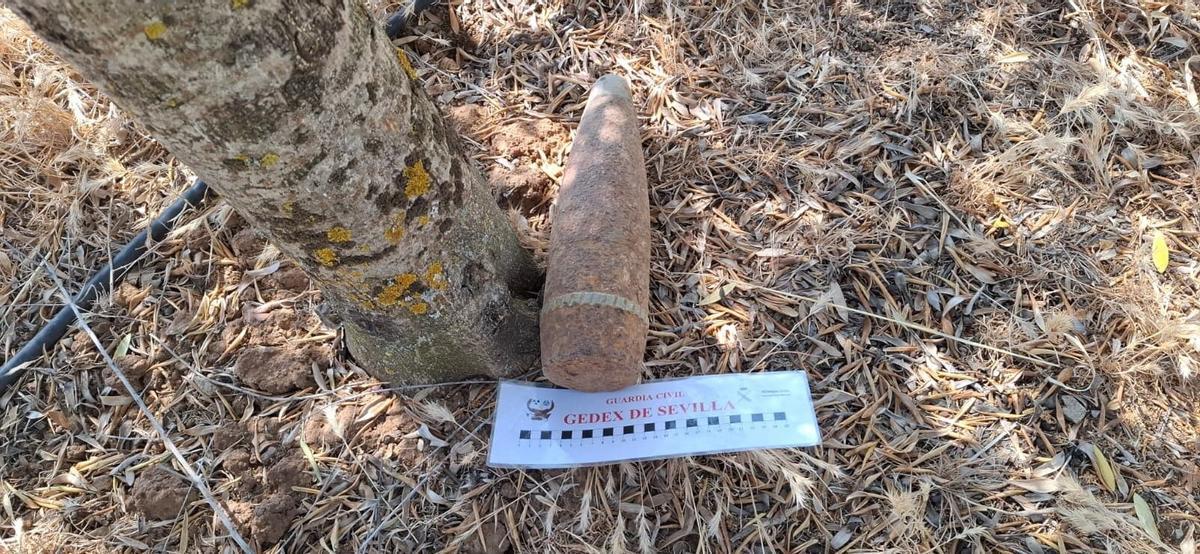 Imagen de obús encontrado en Valsequillo.