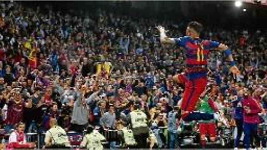 Neymar celebra el seu gol a l&#039;última final de la Copa del Rei.