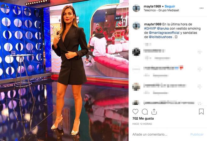 El cambio de look de Lara Álvarez con vestido blazer de Manila Grace