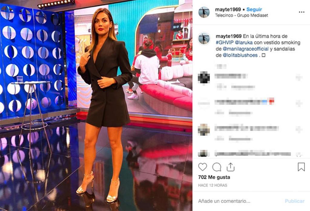 Lara Álvarez estrena cambio de look en el plató de Telecinco. 