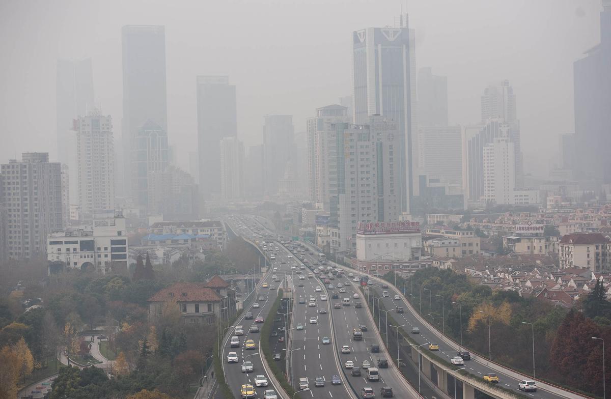 Ciudad afectada por las emisiones contaminantes