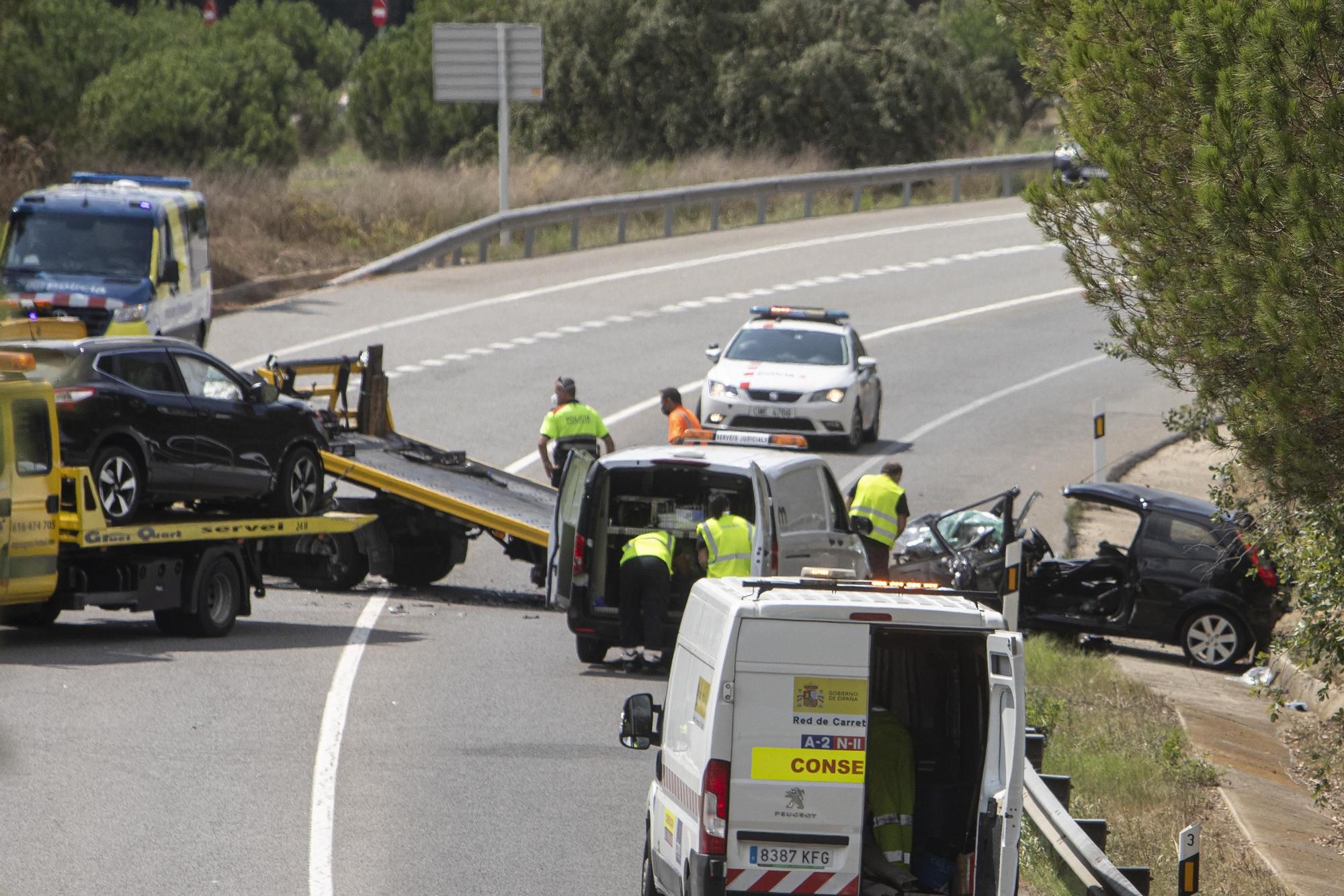 Accident a l'N-II a Fornells de la Selva