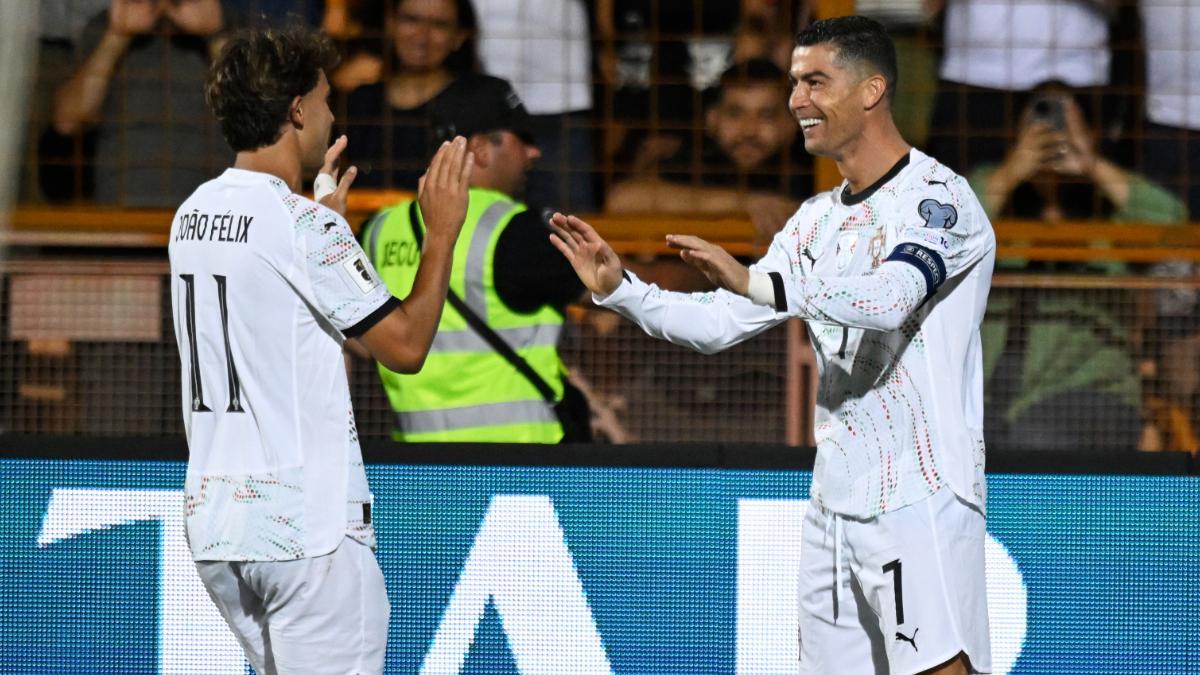 Cristiano Ronaldo y Joao Félix lideran la goleada de Portugal