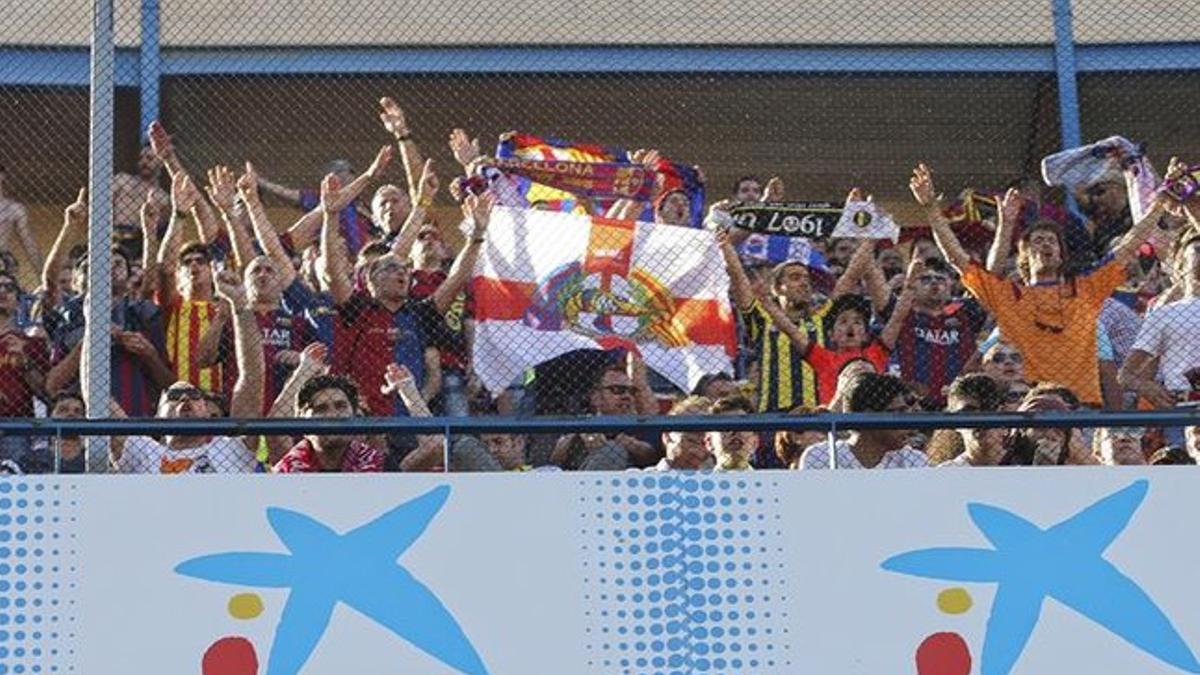 La afición del Barça celebró el título