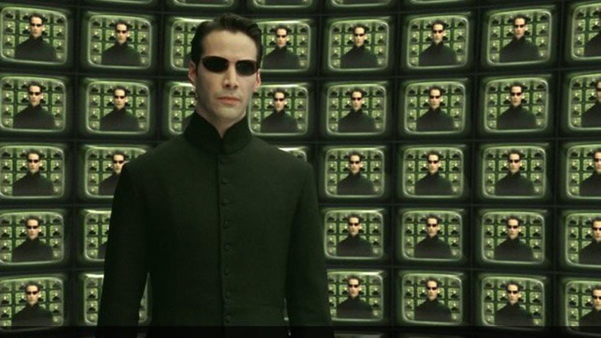 Keanu Reeves, multiplicado ad inifinitum en 'Matrix Reloaded'