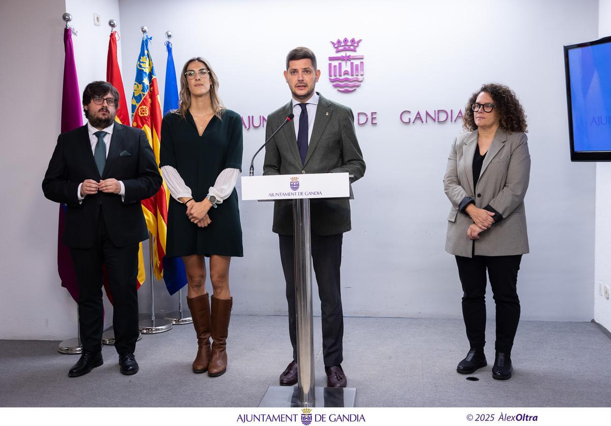 Vila, Morant, Prieto e Izquierdo, en la rueda de prensa de este miércoles.