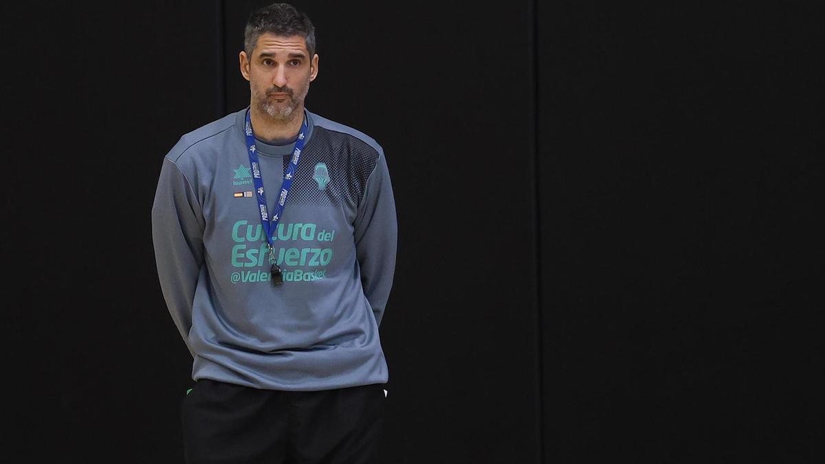 Rubén Burgos durante el entrenamiento de este martes