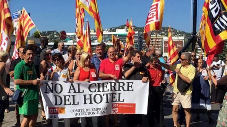 La mobilització dels treballadors de l&#039;hotel de Lloret.