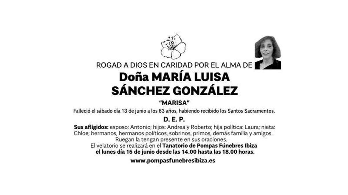 Esquela María Luisa Sánchez González