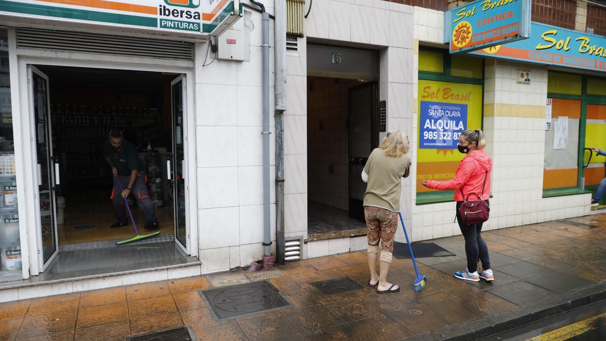 Inundaciones en Gijón por las fuertes lluvias