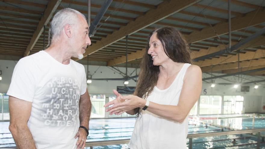 Jordi Noè Vilà i Montse Gomariz, a les piscines municipals