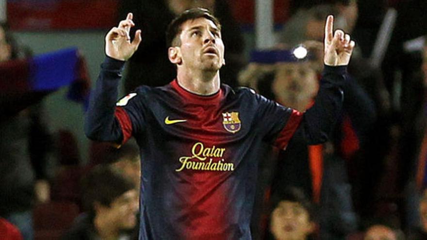 Messi celebra su gol contra el Deportivo