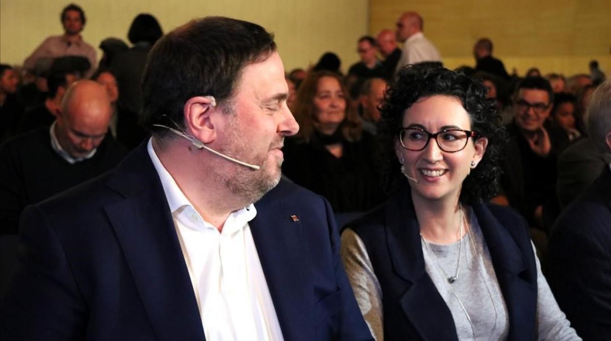 Oriol Junqueras y Marta Rovira, en una imagen del 2017