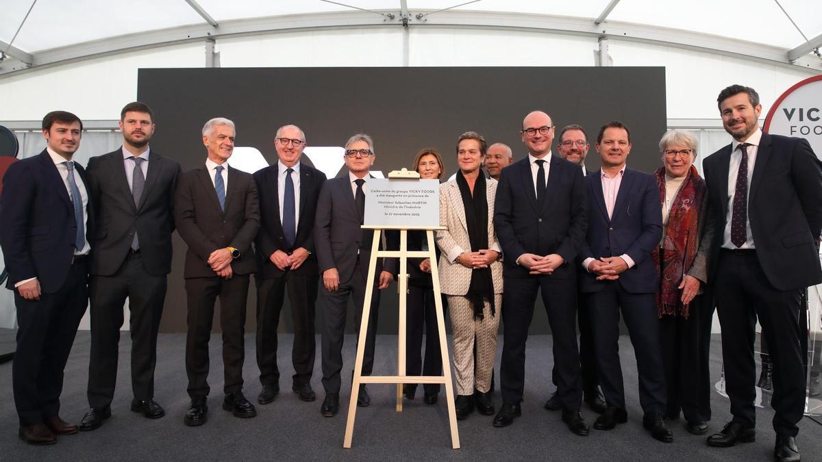 Un momento de la inauguración de la fábrica de Vicky Foods en Fragnes-La Loyère (sur de Francia).