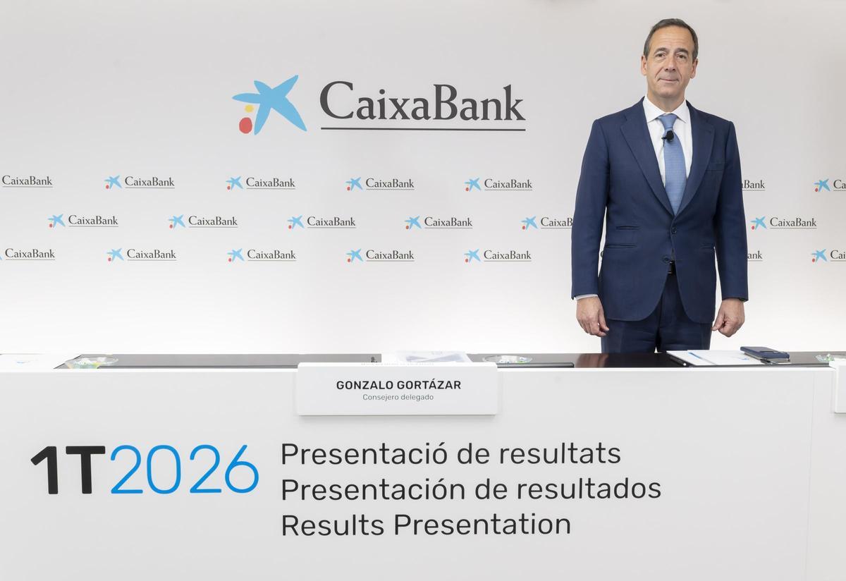 Gonzalo Gortázar, el consejero delegado de CaixaBank, en la presentación de los resultados de la entidad.