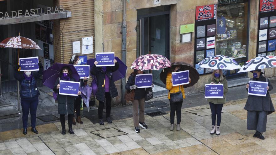 25N: Protestas en Oviedo por los cambios de nombres en el callejero: "Es violencia machista institucional"