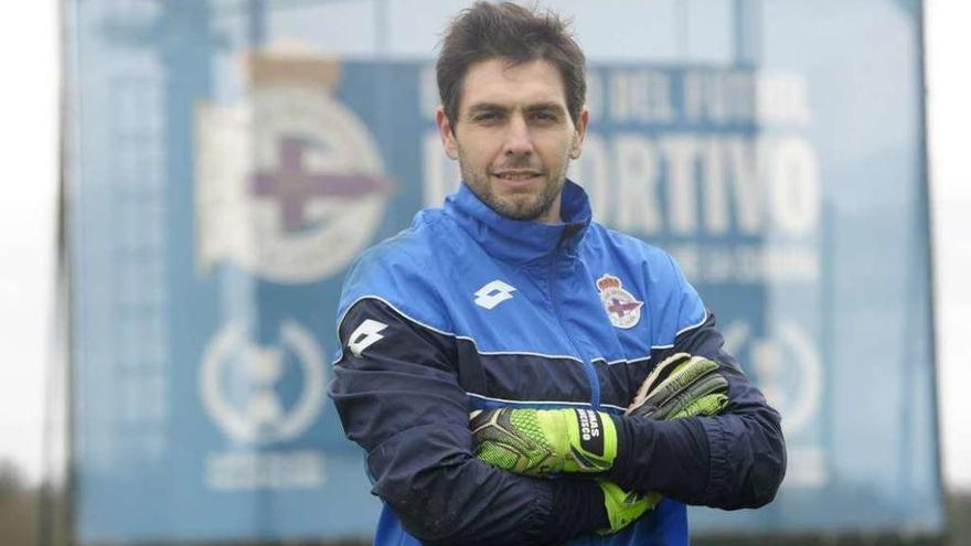 Germán Lux, tras un entrenamiento en Abegondo.