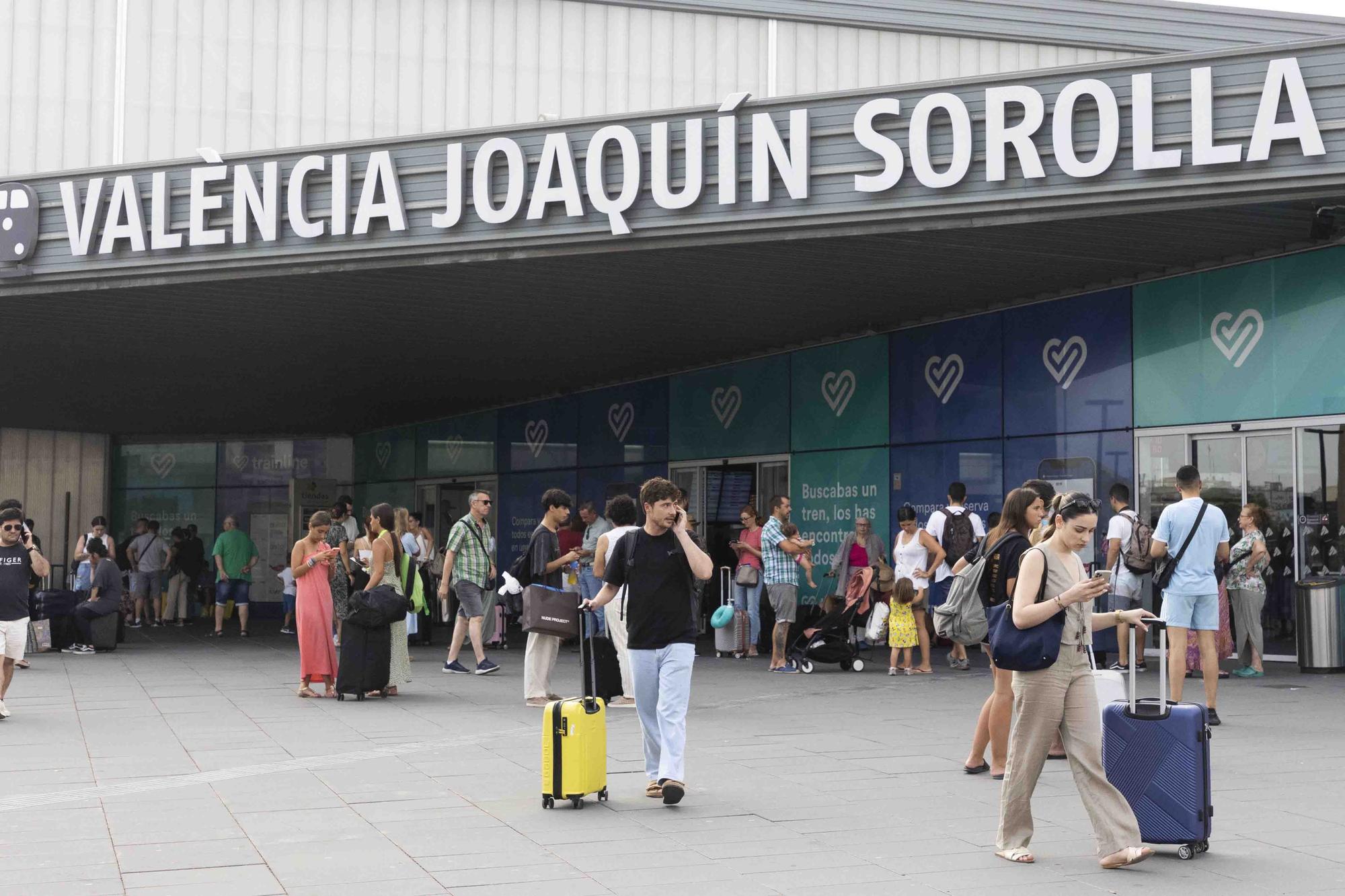 Colas en la estación del AVE Joaquín Sorolla