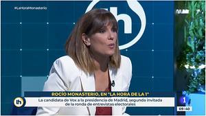 Mònica, en la entrevista del 26 de abril (TVE). 