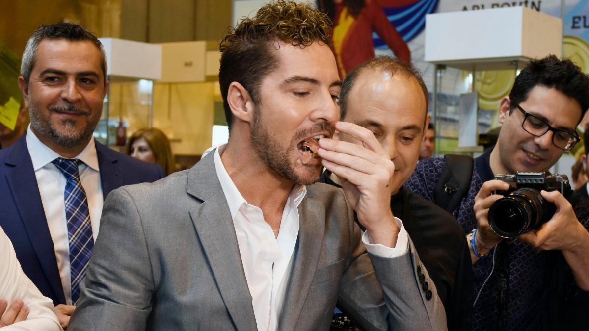 David Bisbal comiendo jamón