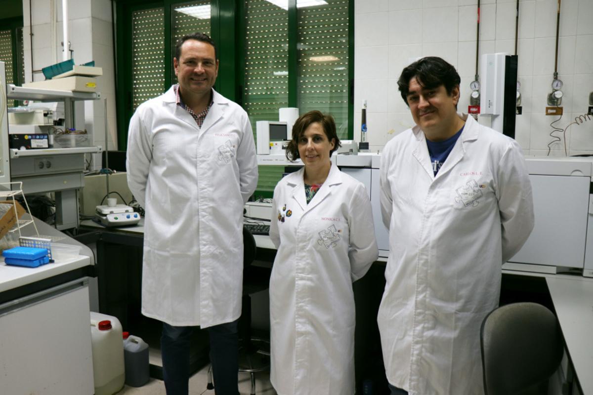 Feliciano Priego, Mónica Calderón y Carlos Ledesma, autores del trabajo.