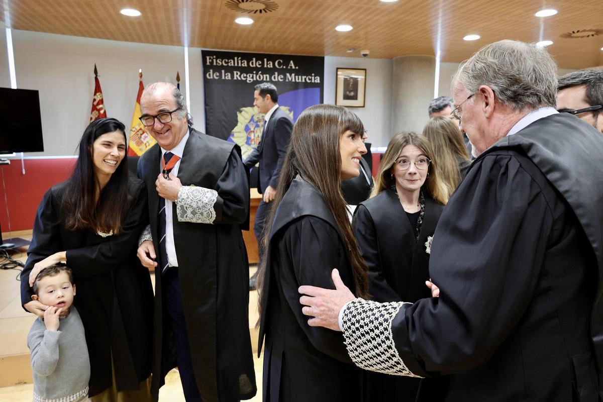Un momento de la toma de posesión este martes en la Ciudad de la Justicia de Murcia.