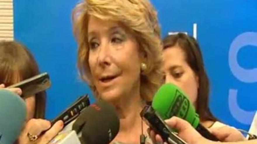 Aguirre acusa de mentir a "PSOE, IU, indignados y los de la ceja"