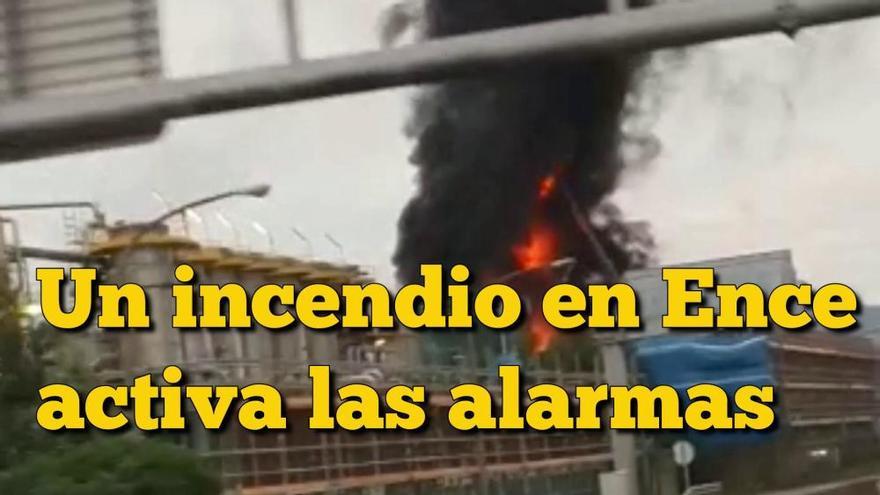 Alarma en Pontevedra por un aparatoso incendio en Ence