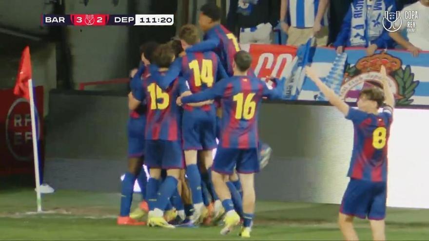 El gol que mete al Barça Juvenil en la Copa del Rey