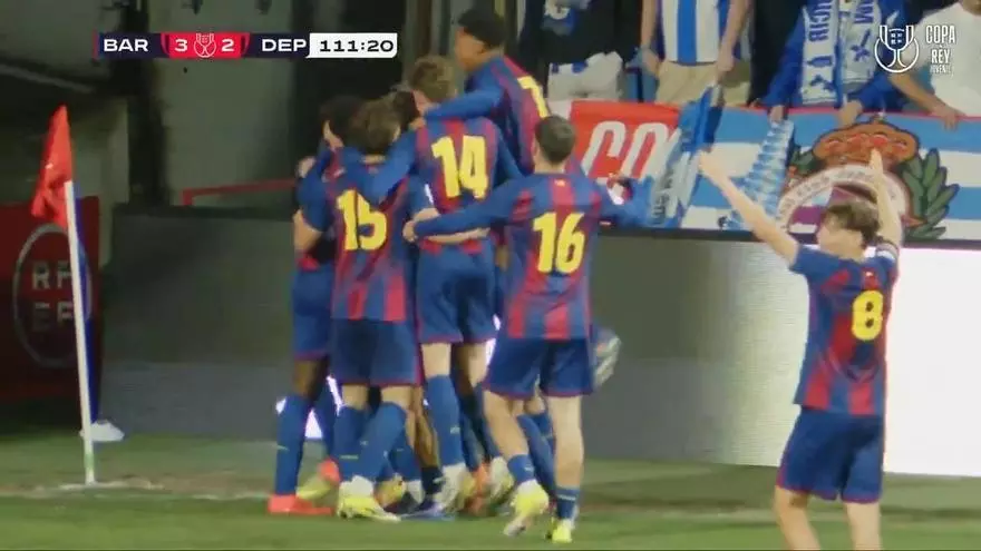 El gol que mete al Barça Juvenil en la Copa del Rey