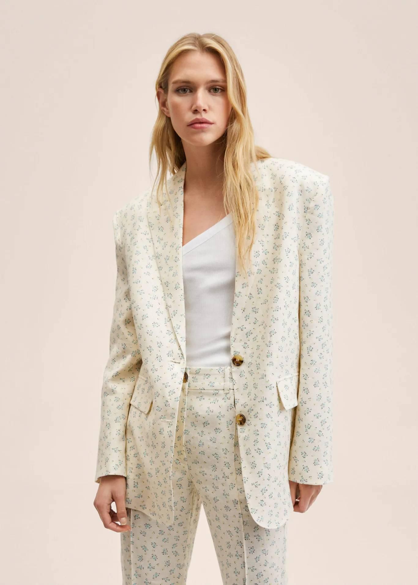 Americana de lino oversize de Mango