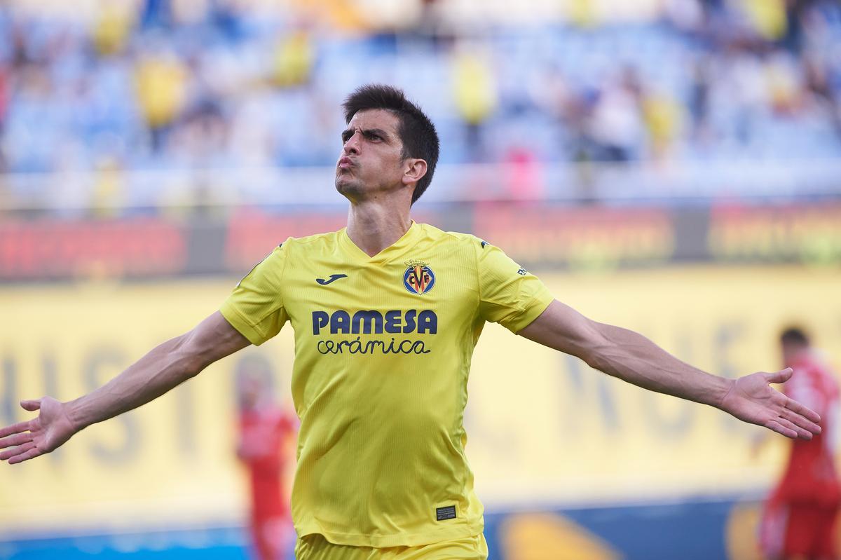 Gerard Moreno celebra un gol con el Villarreal.