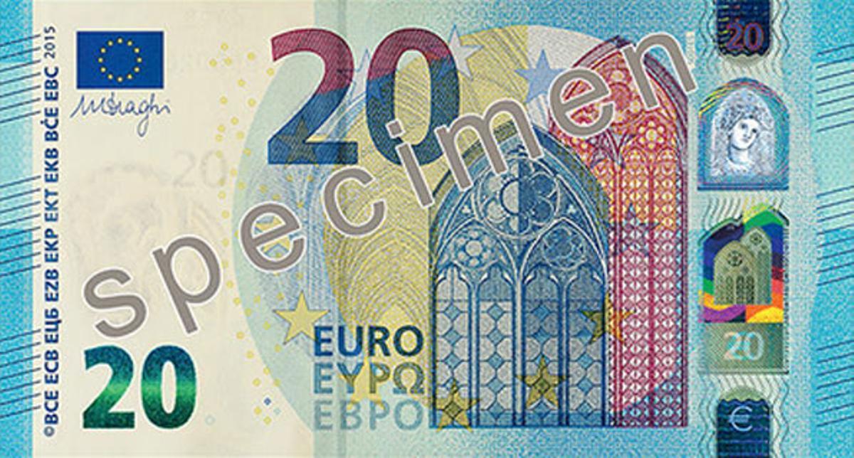 Así es el nuevo billete de 20 euros que circula desde hoy