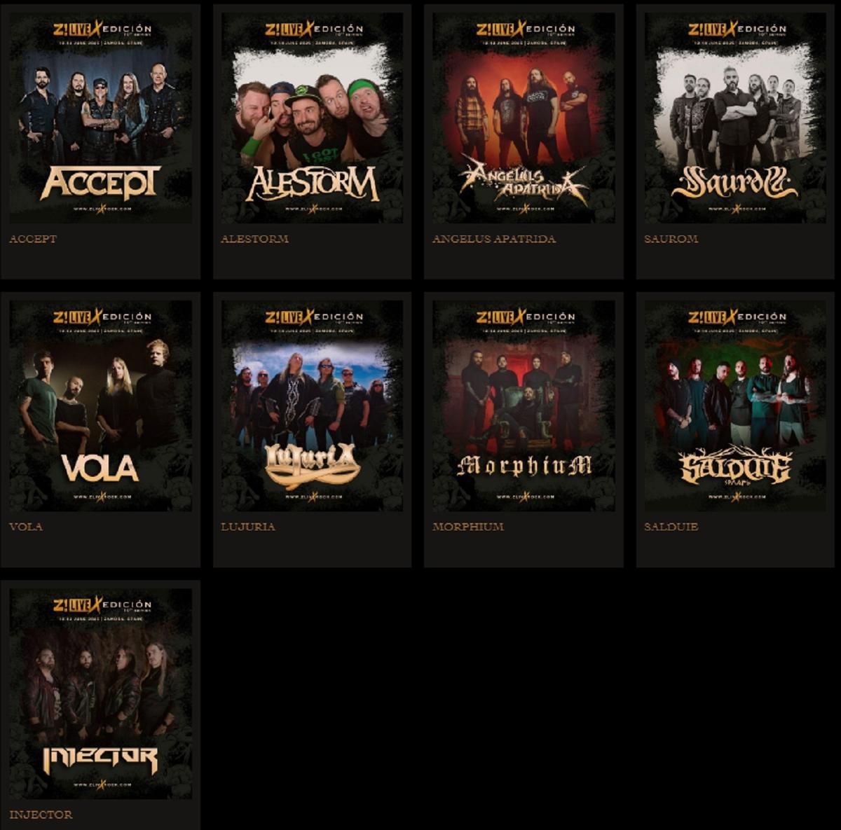 Bandas del Z Live Rock que tocarán el viernes 13 de junio.